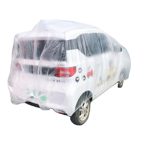加厚型一次性汽车防尘罩PE薄膜车衣  透明塑料防雨防尘厂家直供