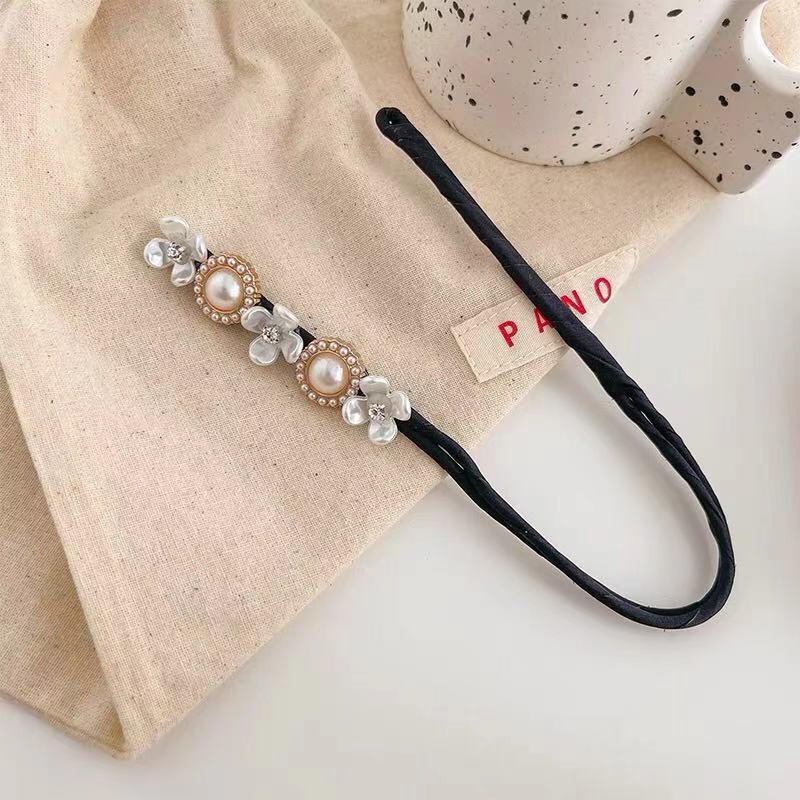 INS elegante dama rizador de pelo cabeza de bola de flores Perla perezoso francés Internet celebridad lazo de pelo cuerda de pelo anillo de pelo