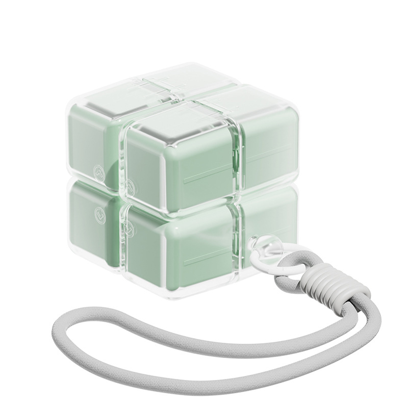 Logo personalizado caja de píldoras de cubo Rubik caja de píldoras portátil con cuerda de gran capacidad una semana siete días caja de almacenamiento de medicamentos a prueba de humedad