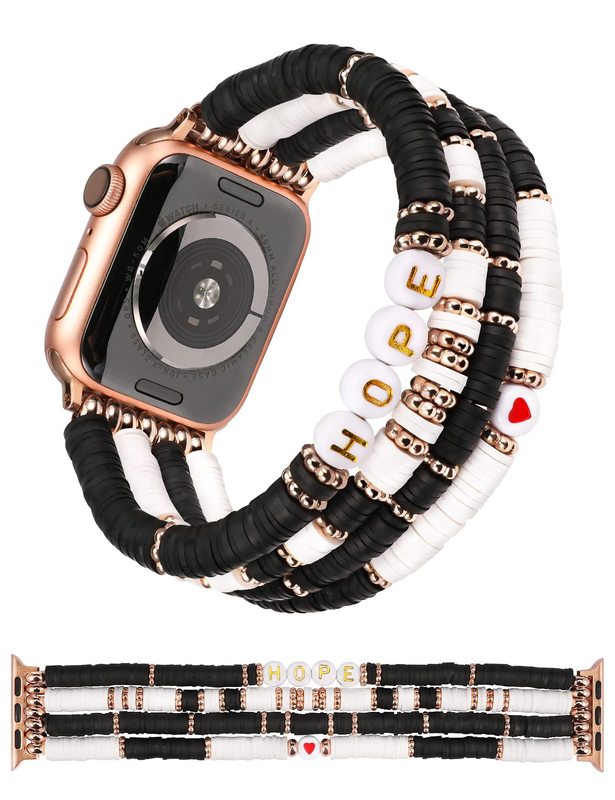 アップルのapple watchの腕時計の女性のかわいいファッションの多彩な弾力性の夏のビーチのビーズのブレスレットを適用します。|undefined