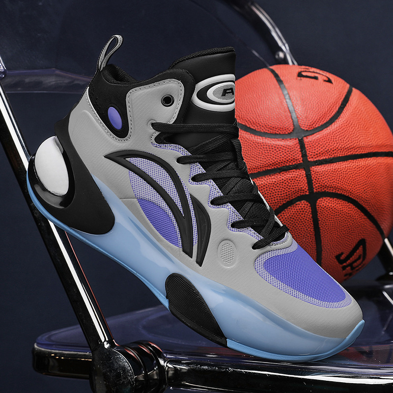 Zapatillas de baloncesto de microfibra Yushuai 17, cojín de aire de combate real juvenil, rebote de absorción de impactos, calzado deportivo profesional resistente al desgaste para estudiantes de secundaria, hombres