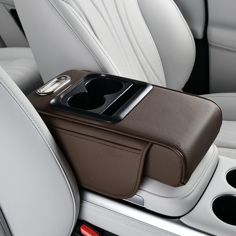 Car Compact-Specific Armrest Box Protective Pad, Tissue Box, Central Narrow Elbow Rest Pad, Water Cup Holder