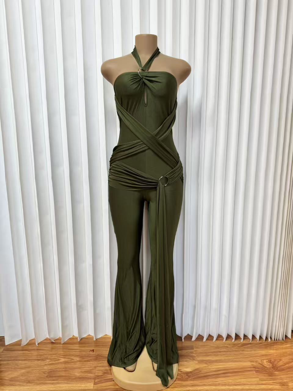Comercio exterior de moda transfronteriza ropa de mujer de color sólido europeo y americano sexy pantalones de pecho Aliexpress Amazon pantalones explosivos