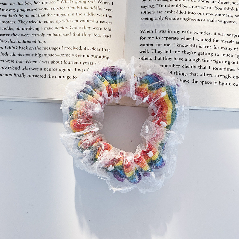 Super Hada de color sólido de malla Mori intestino grueso banda para el cabello tocado de alta calidad cuerda del lazo del pelo elegante cuerda del pelo del todo-fósforo simple accesorios para el cabello