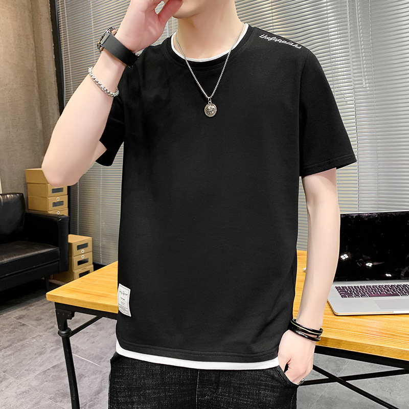 Ljetna nova muška majica kratkih rukava korejske modne marke za mlade, osnovna majica od čistog pamuka_voghion.com