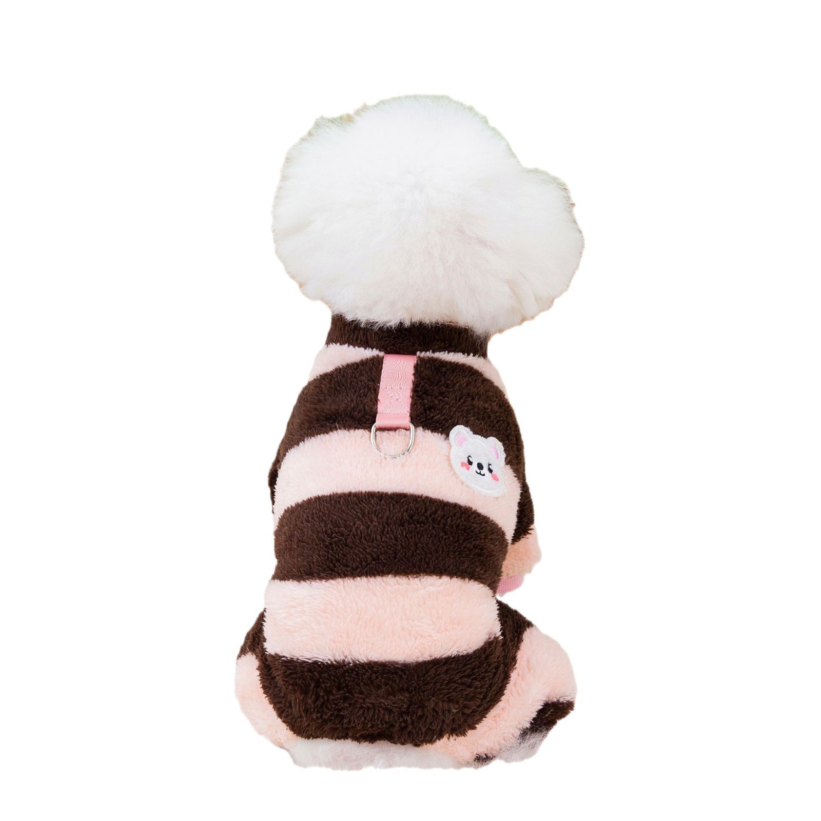 Ropa para mascotas ropa de otoño e invierno ropa para perros nueva ropa para mascotas invierno forrado de lana 23 oso blanco rayas ropa de terciopelo de cuatro patas