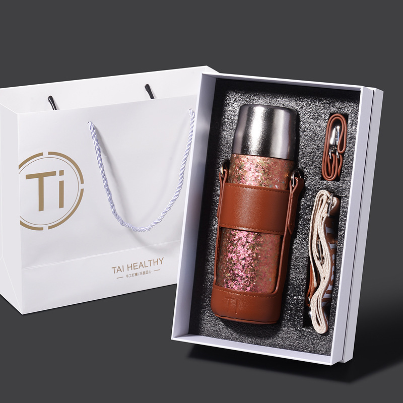 순수 티타늄 보온병 + 선물상자 [얼음꽃가루]