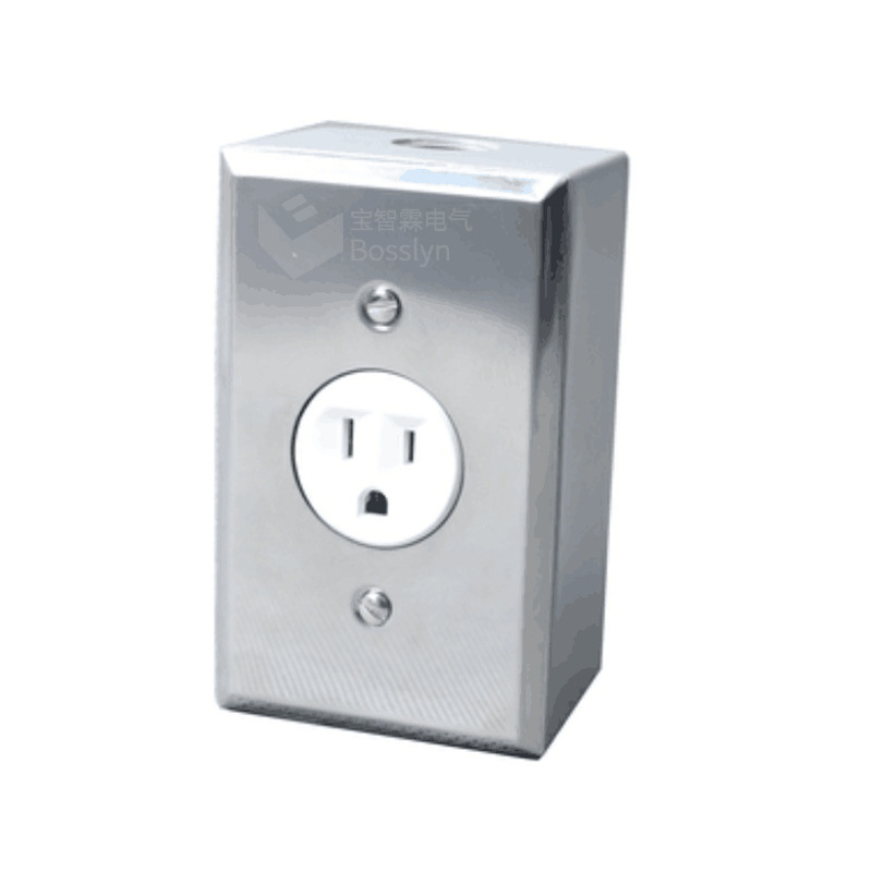 5-15美式单联插座面板底盒 美国台湾家用明装墙壁插座 厂家供应