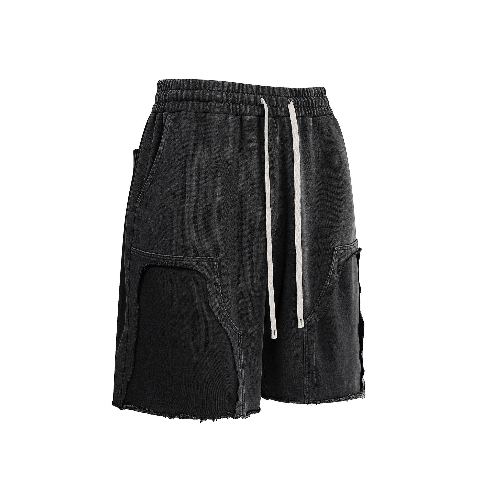 Pantalones cortos deportivos de hombre de verano sueltos y cómodos, pantalones cortos de hombre casuales, tendencia versátil, lavado con agua para hacer pantalones viejos.