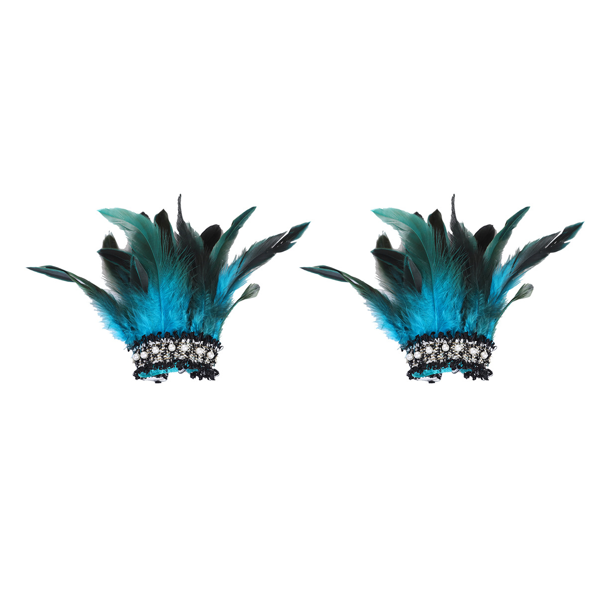 Brazaletes de plumas góticas transfronterizas de baile de maquillaje de fiesta de perlas de muñeca de carnaval decoraciones de joyas de mano