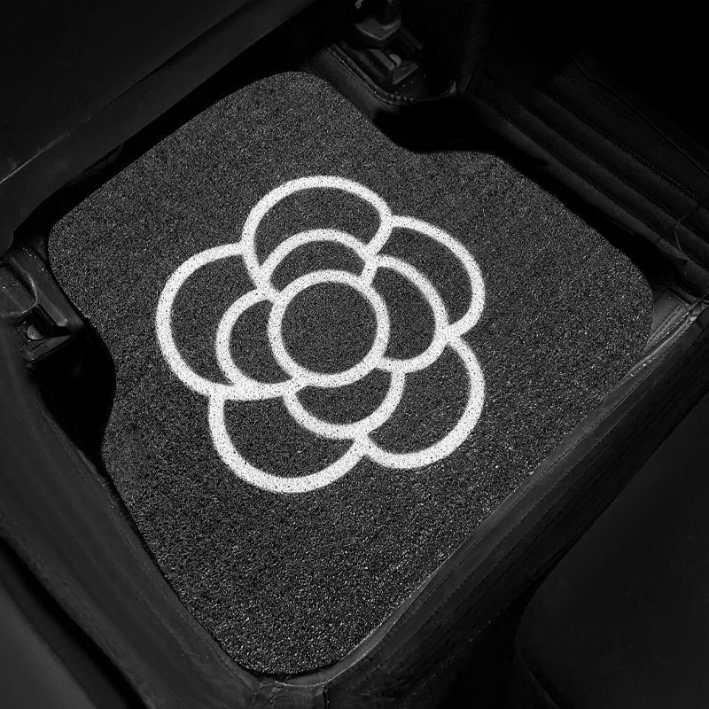 自動車の足マットのツバキの花の糸の輪の通用するモノリシックの汚れ防止のじゅうたんは車内の車のマットの後部の足のマットの通用を飾ります。|undefined