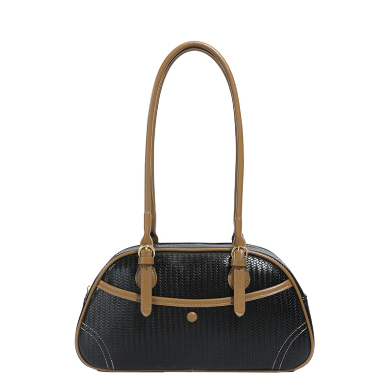 Transfronterizos de alto nivel bolsos portátiles de Boston para mujeres otoño y invierno 2025 nuevo retro bolsos de hombro extranjeros bolsos de moda bajo la axila