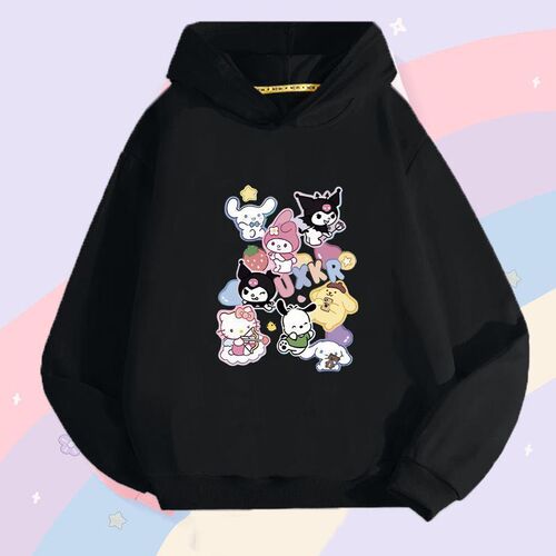 Cartoon anime Sanrio girl children's middle child hooded sweatshirt long sleeve coat versatile spring autumn outerwear
