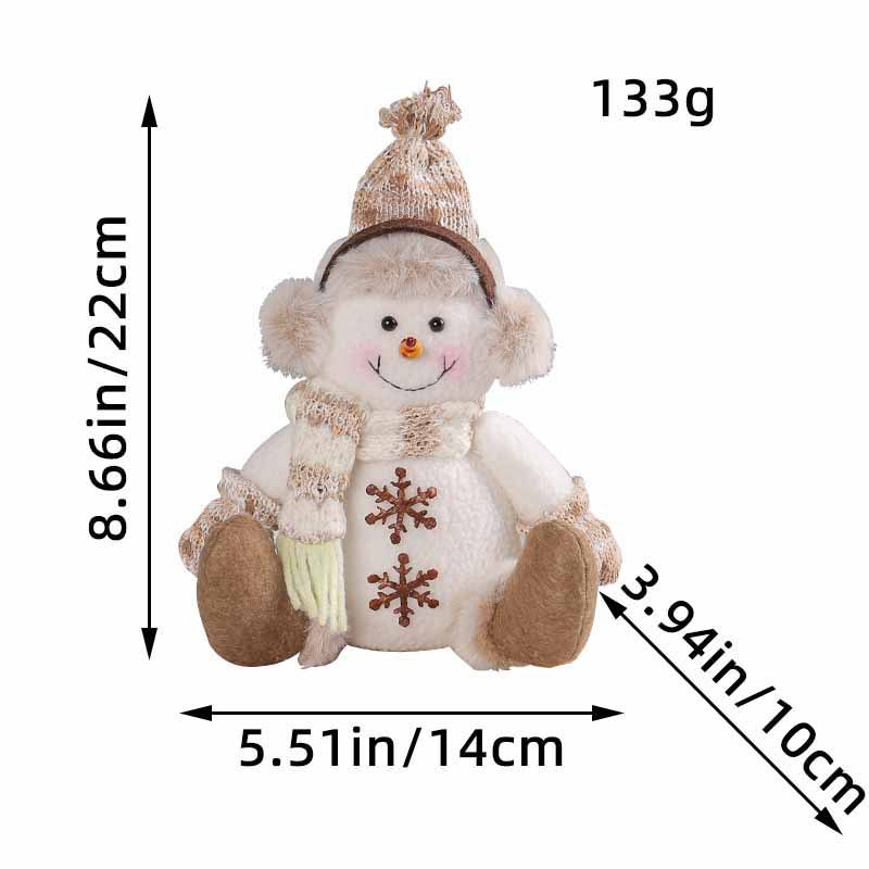 Amazon Navidad pierna corta muñeco de nieve muñeca 2023 nuevo cálido marrón muñeca de punto sala de estar sofá decoraciones para el hogar