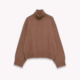 欧美批发2025秋季新款女装时尚羊毛长袖立领针织衫F7-12184