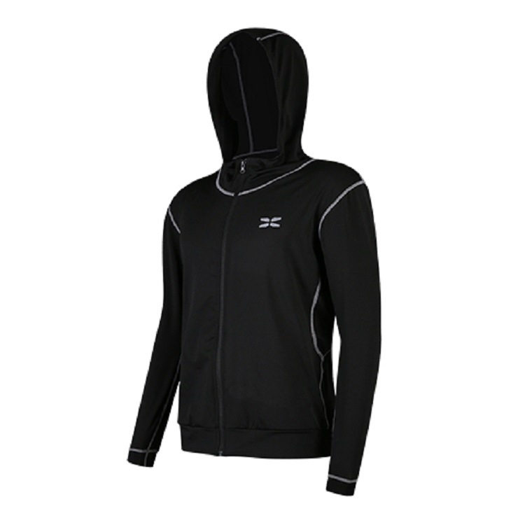 Chaqueta deportiva negra para hombre corriendo al aire libre ocio manga larga con capucha ropa de fitness ropa de entrenamiento de baloncesto logo