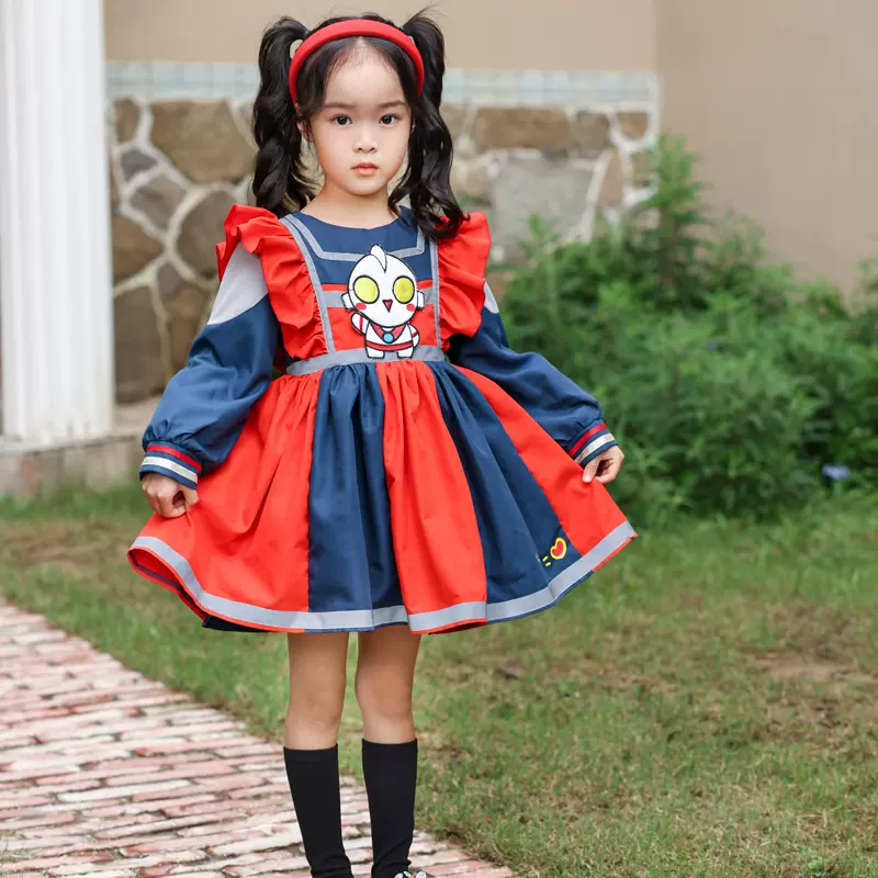 秋季新款女童Lolita连衣裙儿童公主裙奥特曼洛丽塔裙长袖万圣节