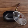 Hammer pattern big belly pot + glass cover