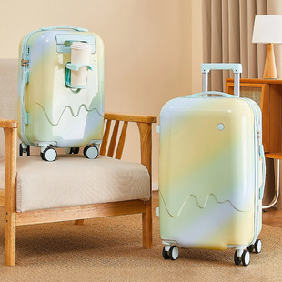 [Strictly Selected Factory] Gradient Ice Cream Style Luggage Women's Trolley Case Strong and Durable Male Student Large Capacity Password