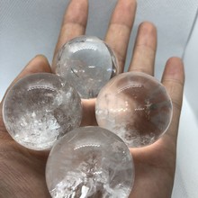 天然白水晶球DIY七星阵风水摆件家居工艺品摆件原石打磨厂家批发