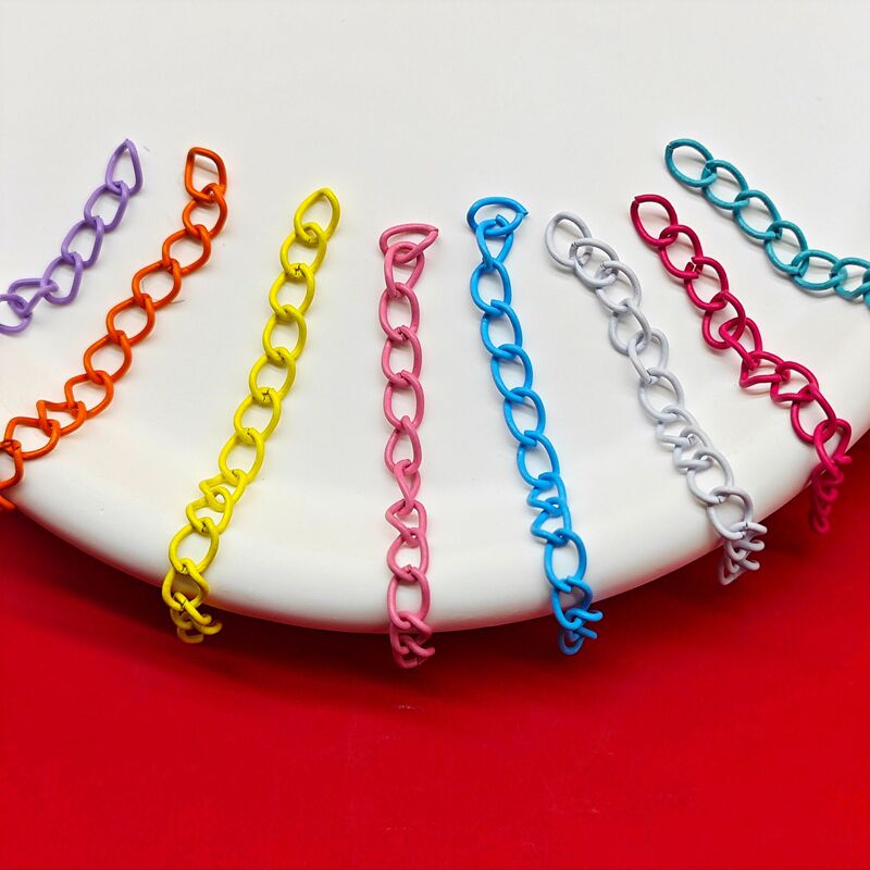 Color extension chain 50mm paint jewelry tail chain diy handmade jewelry accessories metal chain auxiliary material Color extension chain 50mm paint jewelry tail chain diy handmade jewelry accessories metal chain auxiliary material