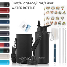 跨境40oz太空壶运动水杯大容量户外保冷不锈钢保温瓶带杯套手提绳