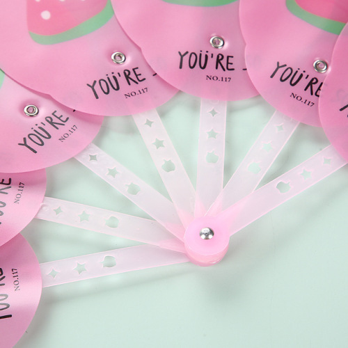 Factory direct selling fruit fan wholesale summer cartoon fruit folding fan children primary school students reward small gifts