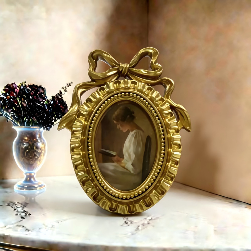 [Customized] Retro European-Style Carved Resin Wedding Photo Frame Wall Decoration Home Decor Magnetic Wholesale