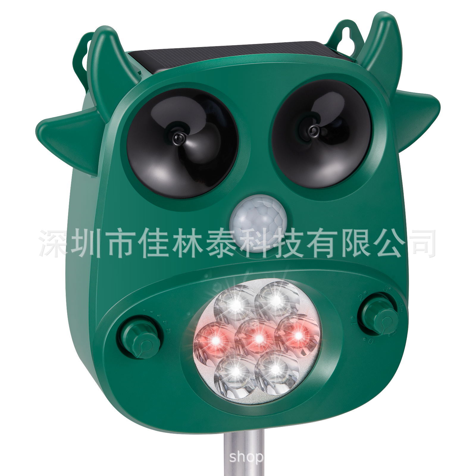 厂家直销新款太阳能驱鸟器超声波驱鼠器户外闪光动物驱赶器