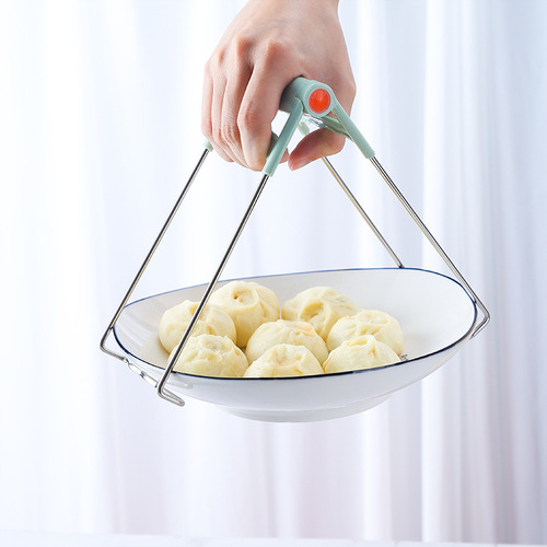 Creative stainless steel multifunctional kitchen bowl clamp anti-scalding gloves dish clamp plate lifter anti-slip plate clamp