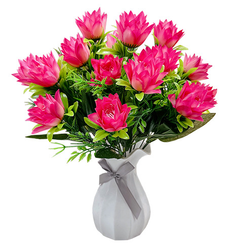 Simulación de rosas, flor falsa, 6 flores de piña, flores de seda, decoración de mesa de salón, decoración de la mesa de arte floral, decoración de bodas, arreglo floral