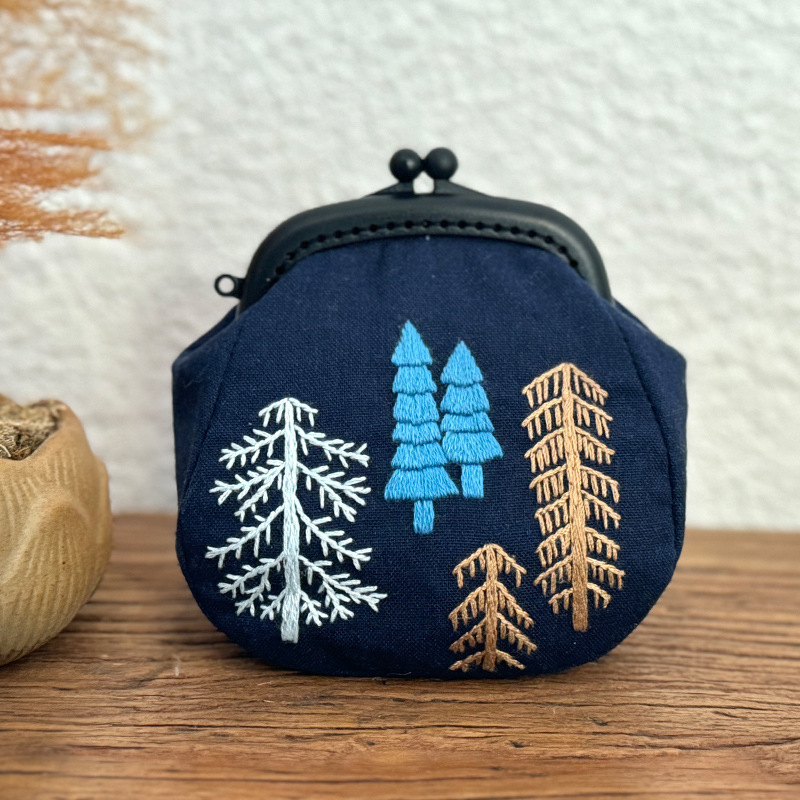 Lu bordado tela oro bolsa bordado a mano europea bolsas DIY material tridimensional bordado simple bolsa de bordado casera