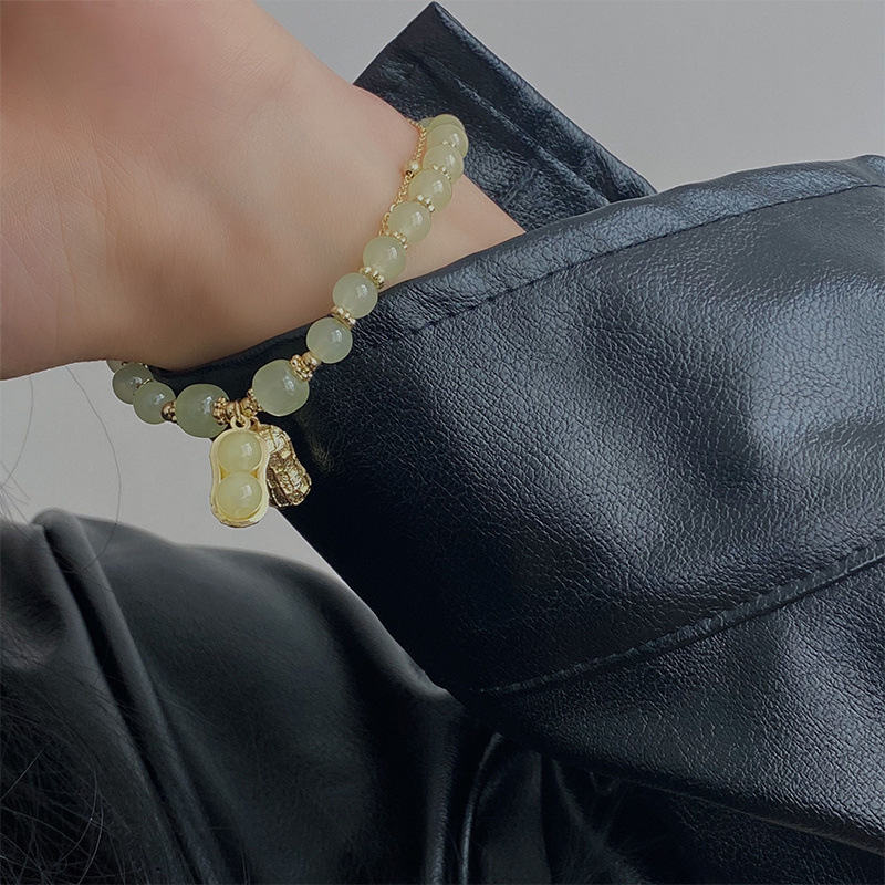 Sweet Peanut natural stone Copper Beaded Plating Bracelets 1 Piece