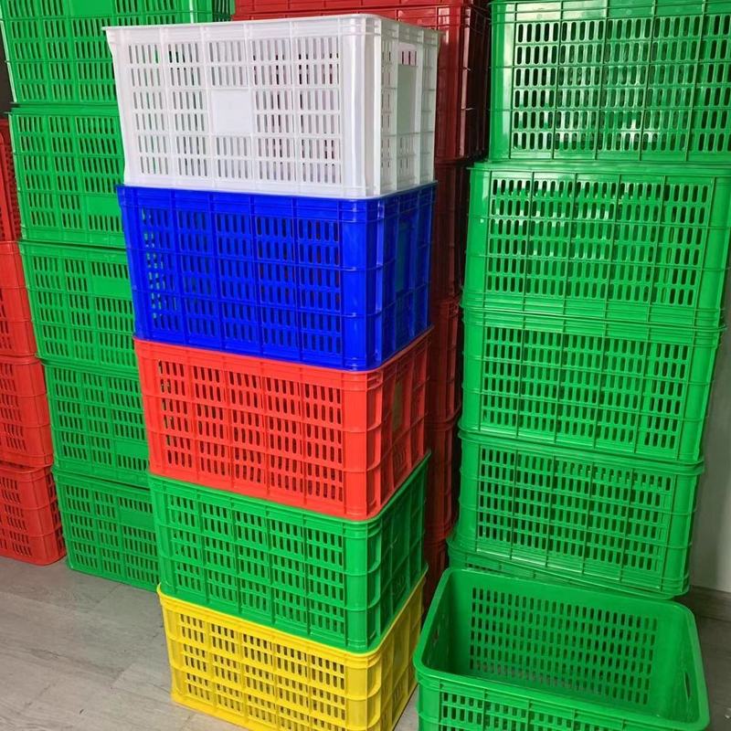 熟料周转筐塑料筐子长方形镂空水果筐蔬菜篮运输箱可堆叠熟胶箩筐|undefined