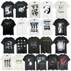 高街潮牌憂鬱な富二代ERDスケッチ落書きゆるいカジュアル半袖tシャツ