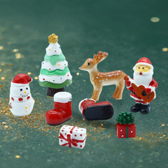 新しいクリスマスの老人の雪だるまの鹿の樹脂の小さい景観の装飾品のブーツのdiyの小さい置物のアクセサリーの部品