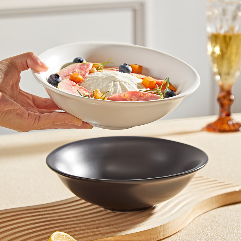 High-Quality Cream-Colored Instagram-Style Xiaohongshu Yogurt Bowl, Underglaze Ceramic Bowl, Household Dining Plate, Ceramic Tableware