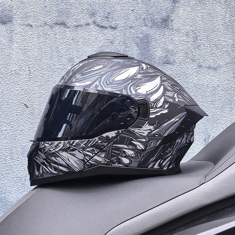 LVS3C certificado casco de motocicleta estándar nacional para hombres y mujeres casco de cara a cara casco de locomotora de verano seguridad general de cuatro estaciones