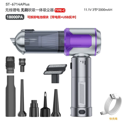 Tozsoranlar — Vacuum Cleaner Handheld Brushless Digital - st-6714aplussilver-purple-detachable-brushless-vacuum-cleaner-one-click-dust-bin