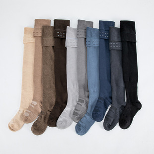2024 winter high cotton socks terry thickened large fleece-lined warm socks