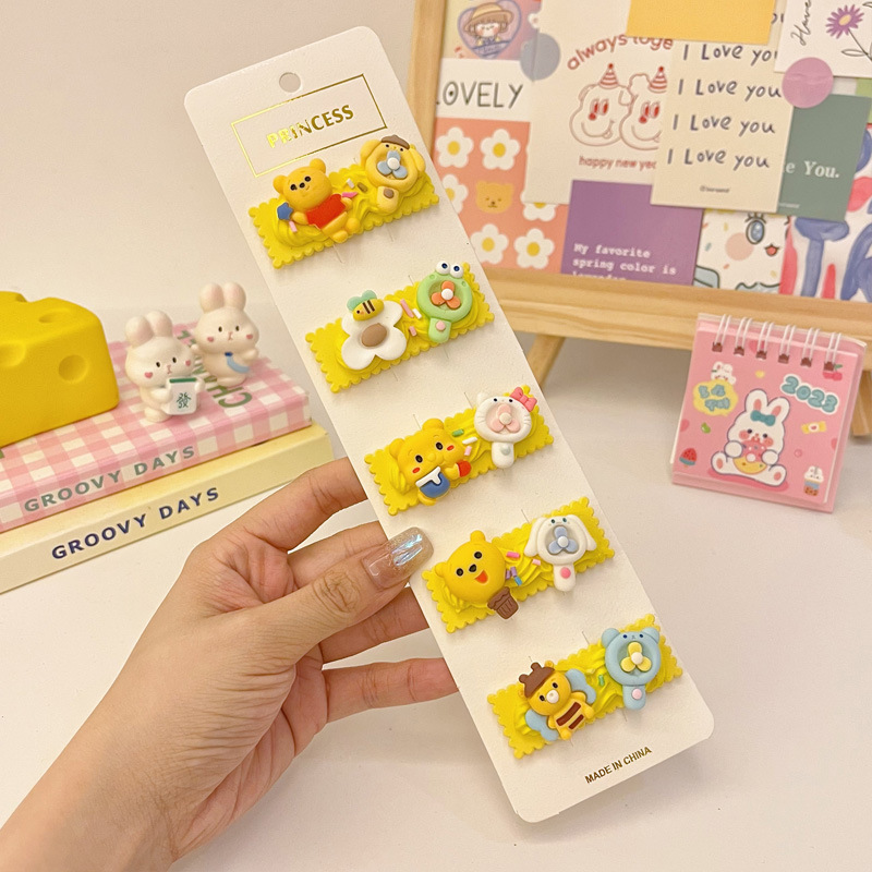 儿童手工自制奶油胶diy发饰材料发夹马卡龙色发卡树脂配件套装详情8