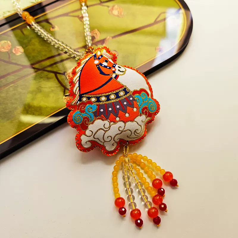 中式马年香囊挂件定制福马车挂品牌礼物香囊香包