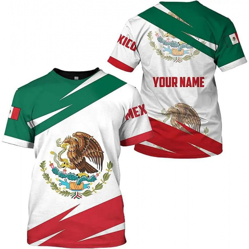 Comercio exterior transfronterizo AliExpress TK venta caliente impresión digital 3D camiseta de hombre manga corta casual serie mexicana blusa