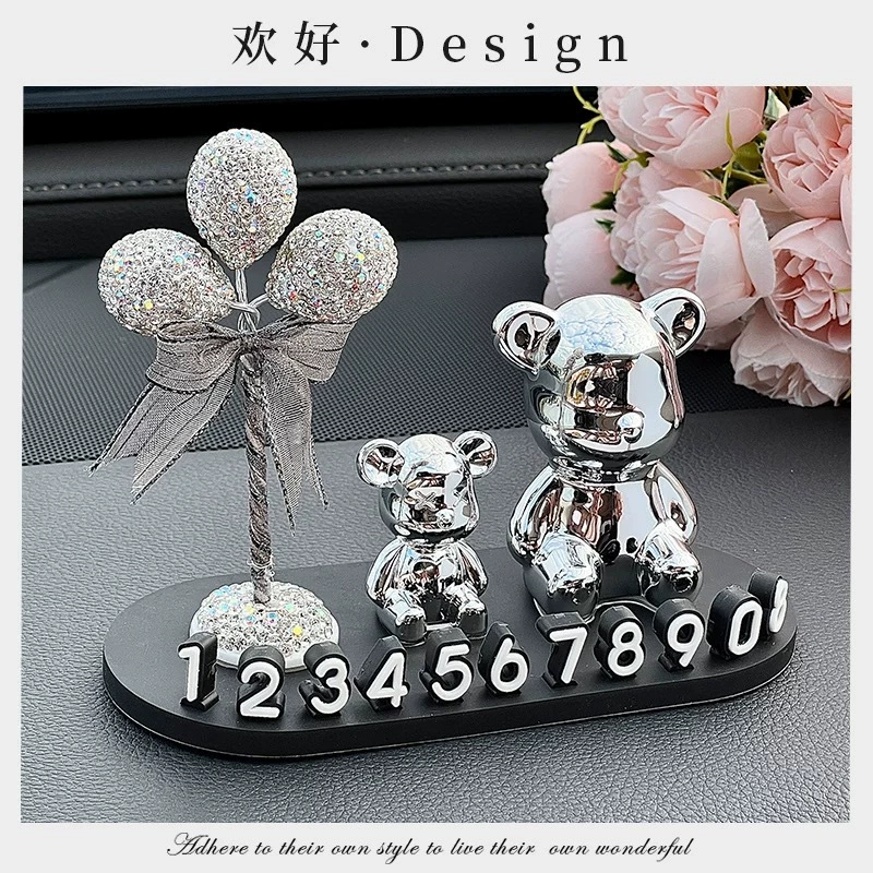 Креативная автомобильная кукла жестокие медведи большая временная парковка номерной знак цифровой аксессуар в автомобиле высокого класса украшения украшения