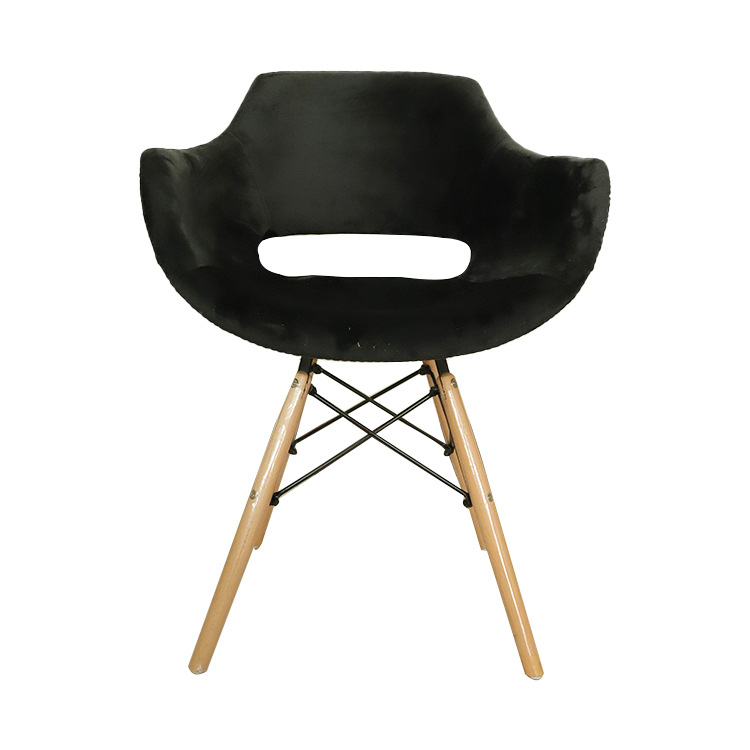 Silla de Comedor Estilo Eames de Terciopelo de Metal y Tela, Multifuncional, Giratoria, con Reposabrazos, para Restaurante