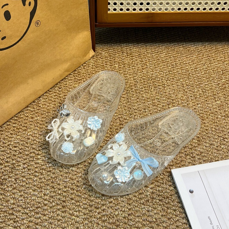 New transparent crystal shoe decorations, popular floral designs, versatile jelly shoe accessories, DIY shoe charms and shoe buckles for women New transparent crystal shoe decorations, popular floral designs, versatile jelly shoe accessories, DIY shoe charms and shoe buckles for women