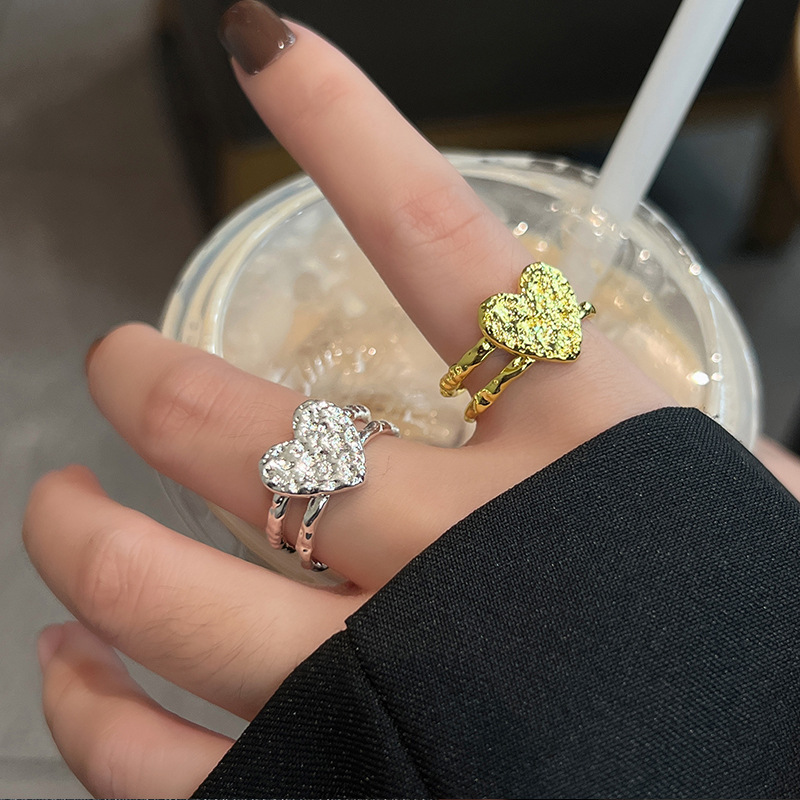Retro Heart Shape Alloy Plating Womenu0027S Open Ring