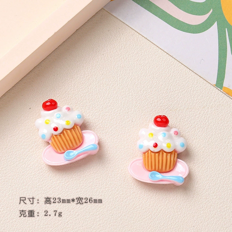 Карикатурные аксессуары, кремовый аксессуар, пряжка для волос ручной работы, чехол для телефона, пряжка для обуви