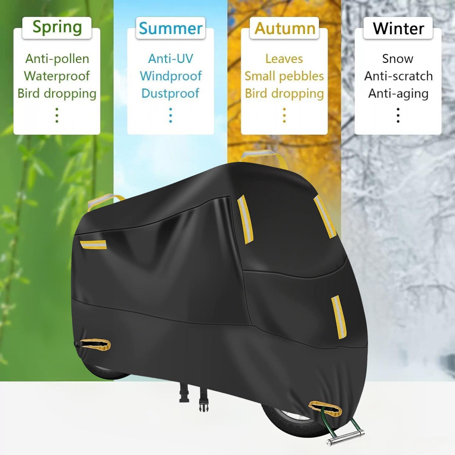 Electric Vehicle Cover Cross-Border Motorcycle Cover Rain Cover Silver-Coated 190T210D Sun Protection Dustproof Motorcycle Clothing