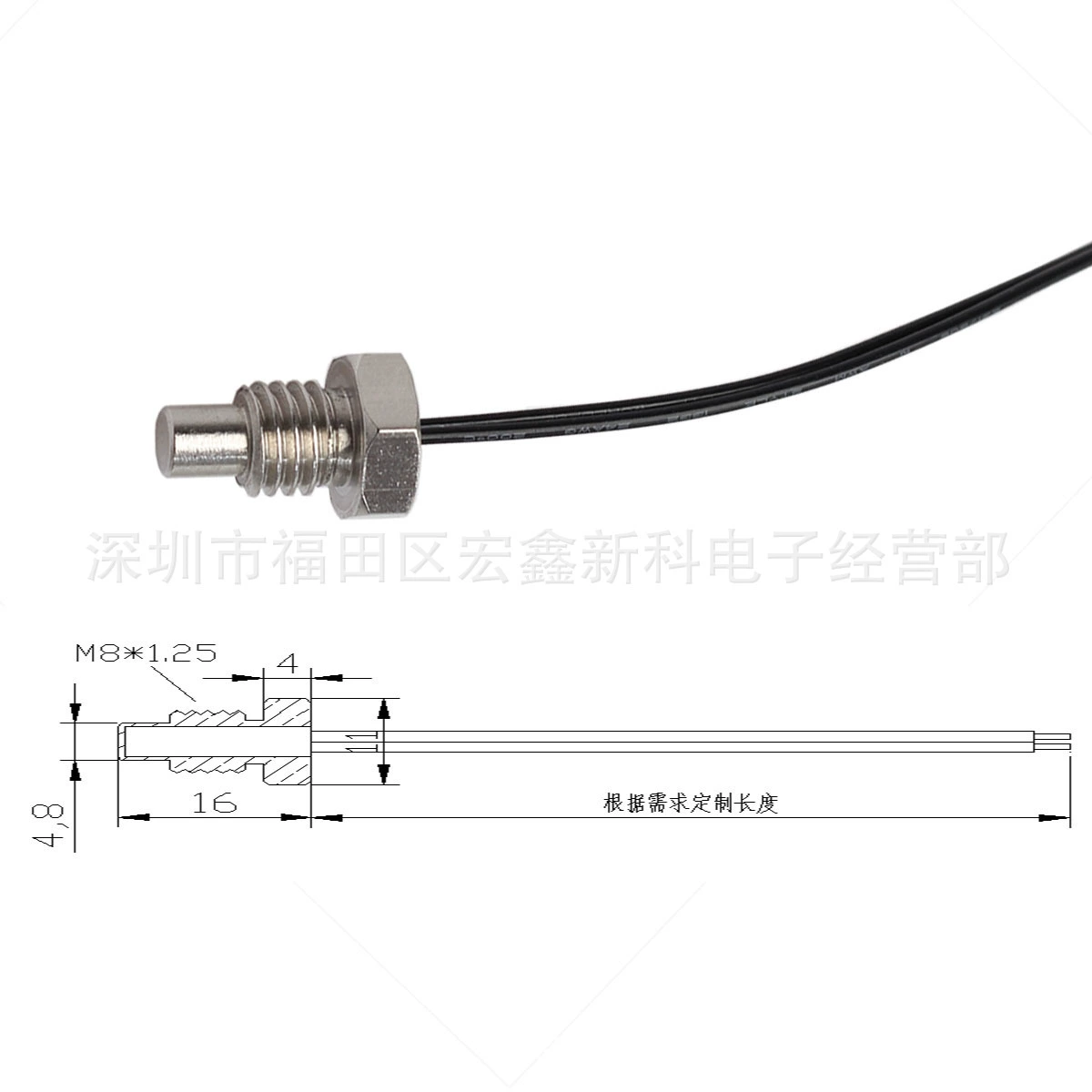 Источник Поставка производителя 304 из нержавеющей стали винтовой головки M8 50K3950 1% датчик температуры датчик температуры